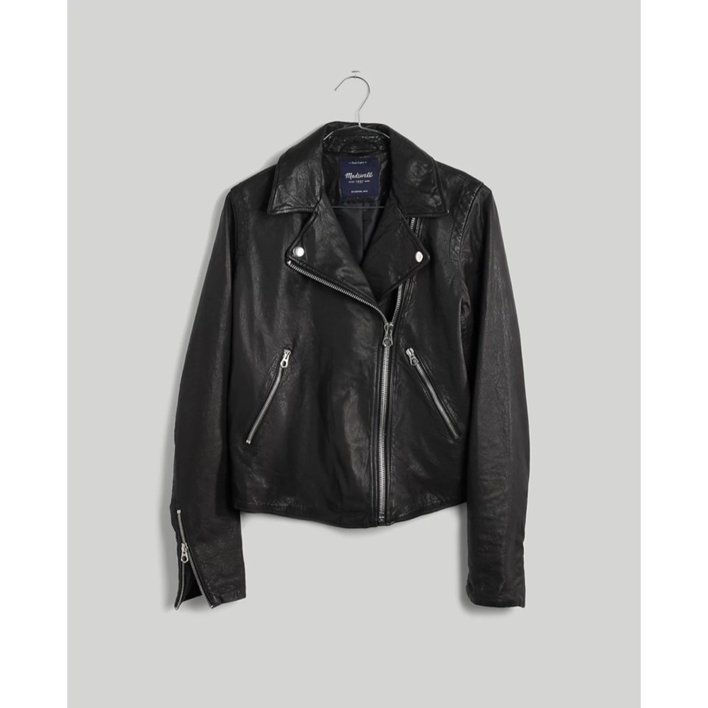 Madewell Washed Leather Motorcycle Jacket XXL
